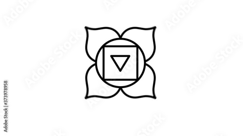 Muladhara line icon on the Alpha Channel photo