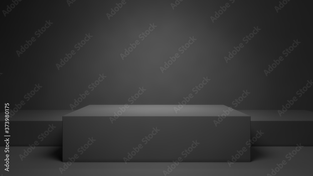 Black empty theater with podiums for generic presentations Black empty theater with podiums for generic presentations