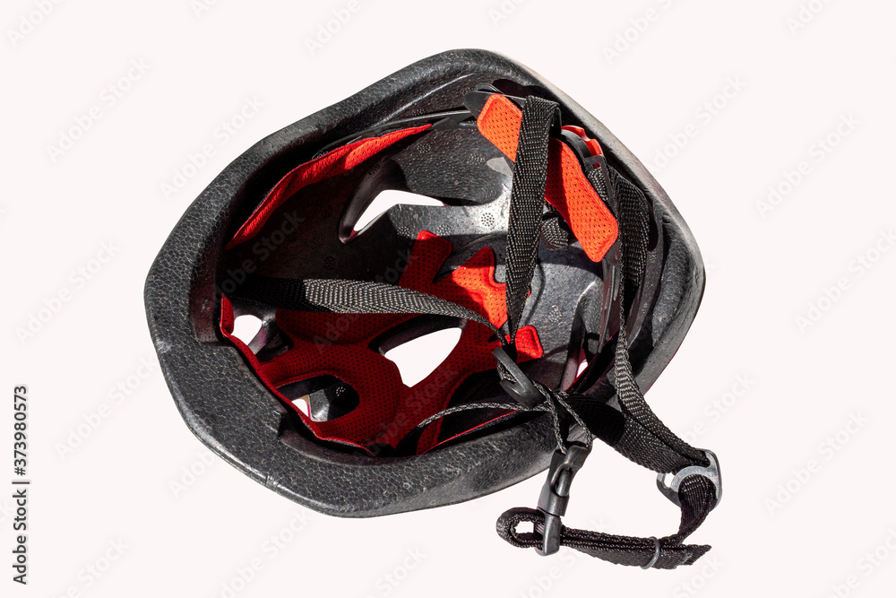 Naklejka premium child safety helmet. inside view. isolate on white background