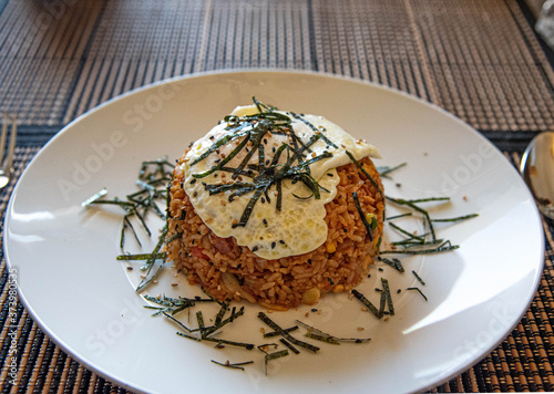 Korean Food, Kimchi Fried Rice with Egg