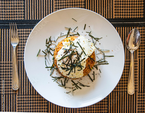 Korean Food, Kimchi Fried Rice with Egg