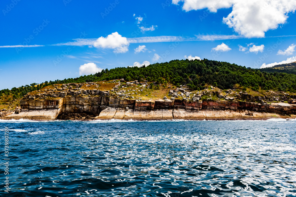Naklejka premium Paisajes de la Bahia de Hondarribia y Jaizkibel