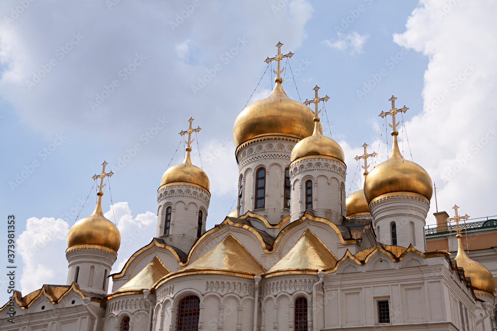 Detalle de las cúpulas de la catedral de la Anunciación, Moscú.