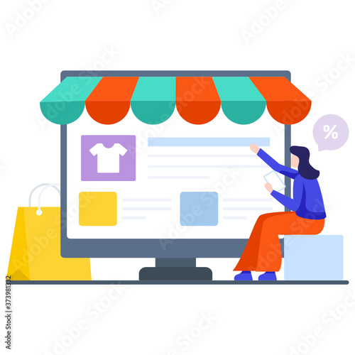 
Vector design of eshop, online shop illustration design
