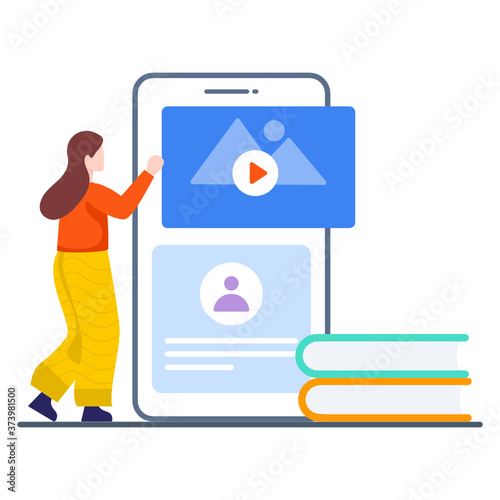 
Educational learning app in flat illustration design
