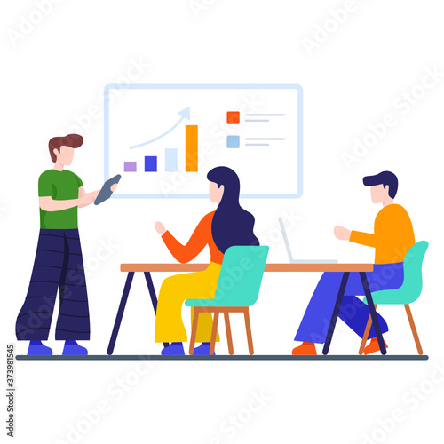 
Official meeting room vector style, business meeting concept 
