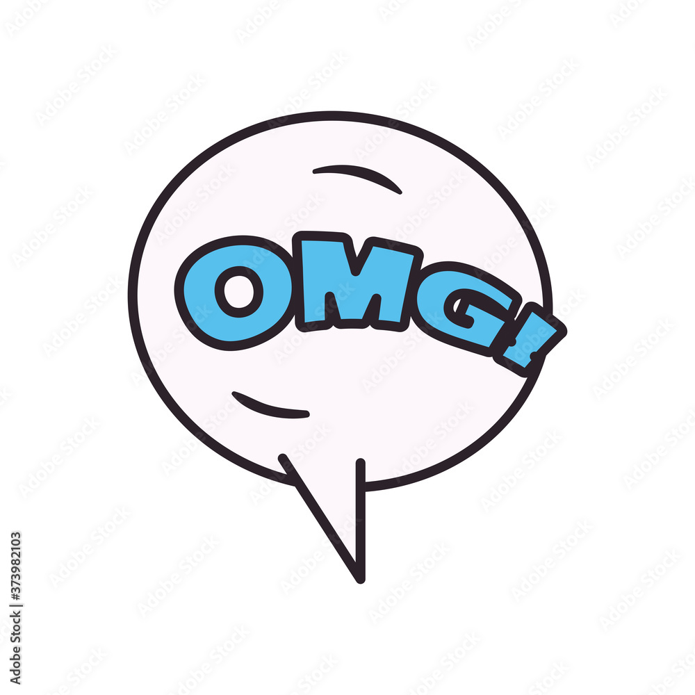 omg bubble line and fill style icon vector design omg bubble line and fill style icon vector design