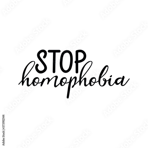 Stop homophobia. Vector illustration. Lettering. Ink illustration. t-shirt design.