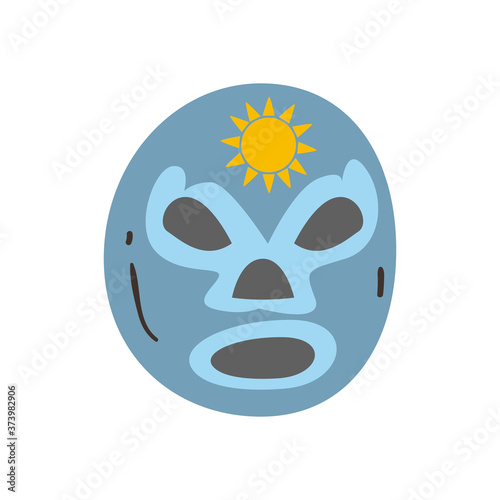 mexican fighter mask free form style icon vector design