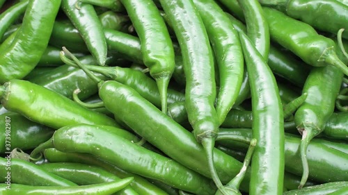 fresh green chili peppers