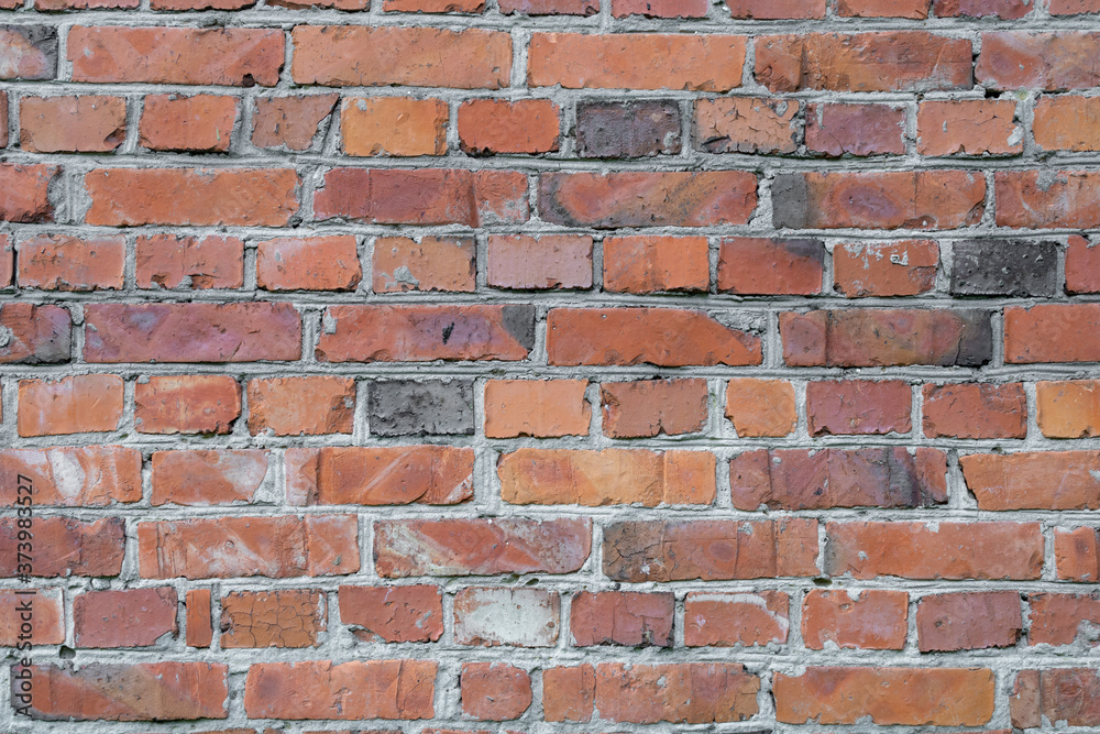 Wall of red bricks. Texture or background of bricks. Wall of red bricks. Texture or background of bricks.