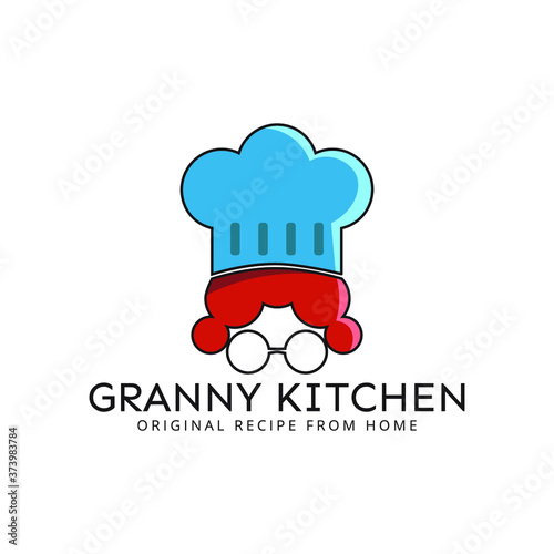 Colorful logo concept for home recipe themed restaurant or food. Minimal vector illustration, logo design, logo concept and logotype element for template