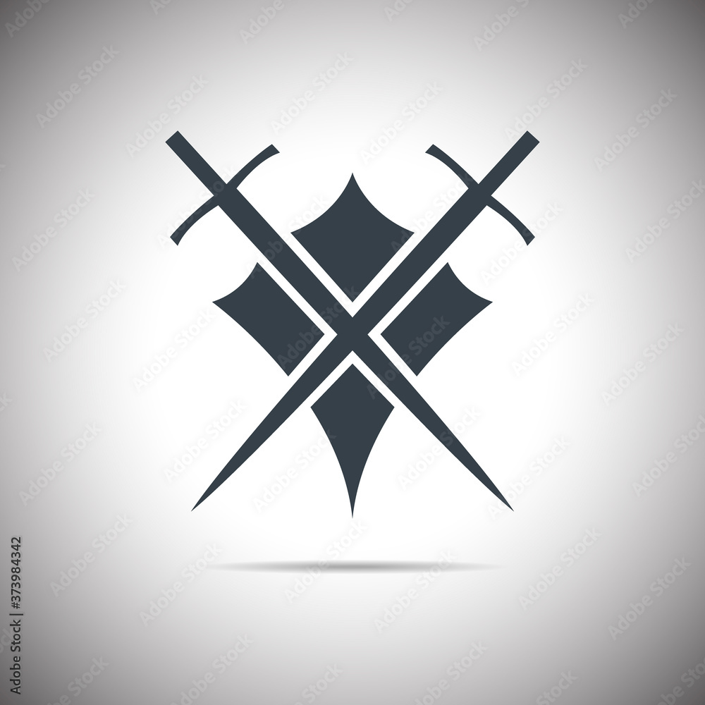 Shield and sword illustration. Shield and sword illustration.