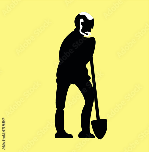 Man with spade