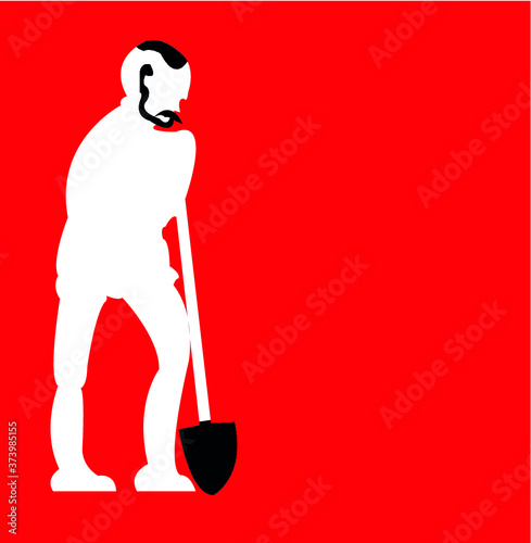 Man with spade