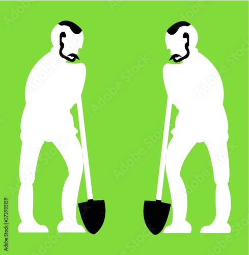 Man with spade