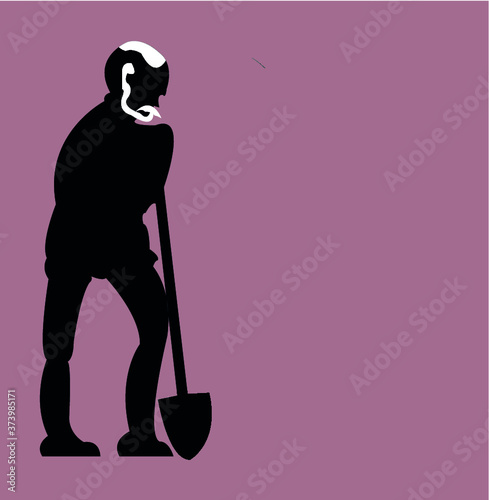 Man with spade