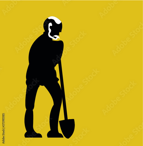 Man with spade