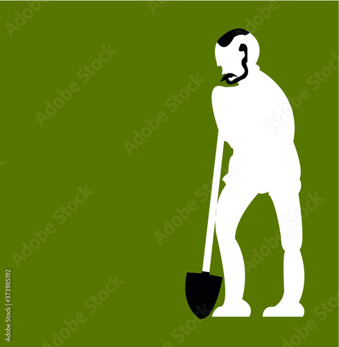 Man with spade