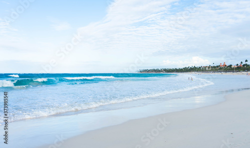 Panoramic wide view of the beautiful beaches in Punta Cana  Dominican Republic