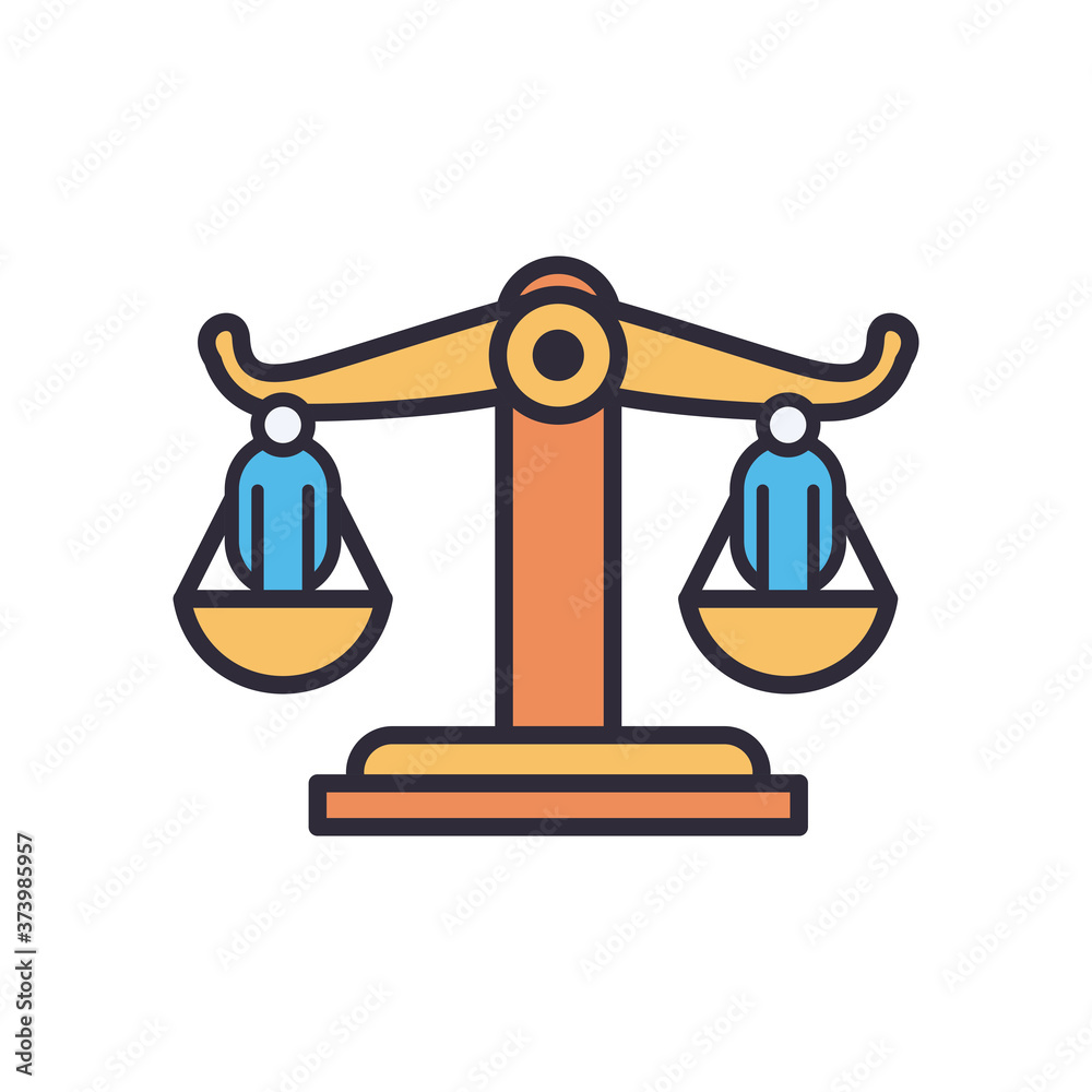 men on law balance scale line and fill style icon vector design men on law balance scale line and fill style icon vector design