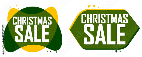 Christmas Sale set bubble banners design template, Xmas discount tags, app icons, vector illustration