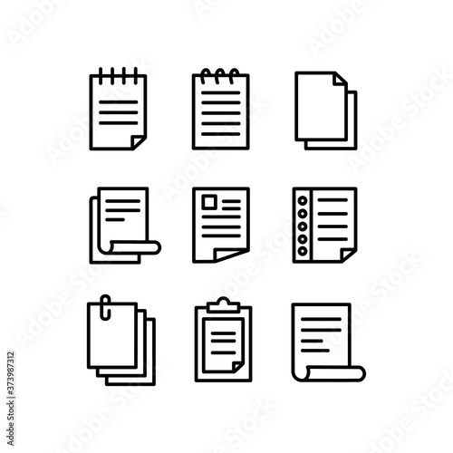 Pack of stationery line thin icons collection isolated on white background