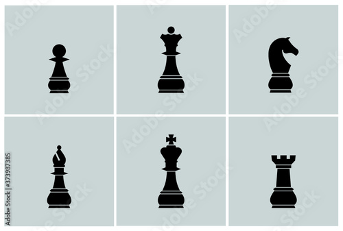Set of Chess pieces icon