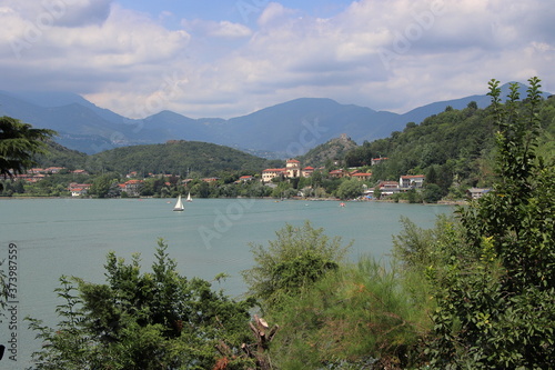 Views of the Avigliana lakes in Piedmont.  photo