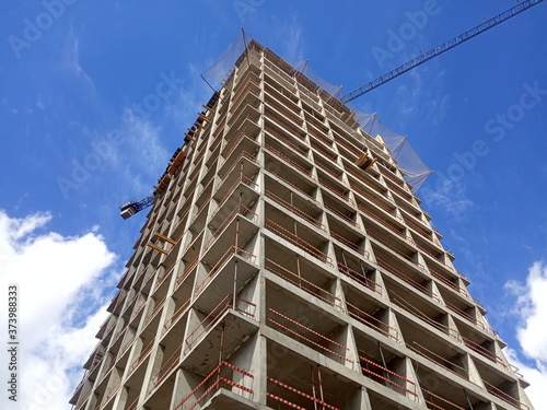 construction of a modern high-rise building 