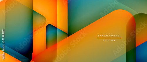 Triangle shapes geometric abstract background. 3D shadow effects and fluid gradients. Modern overlapping forms wallpaper for your text message