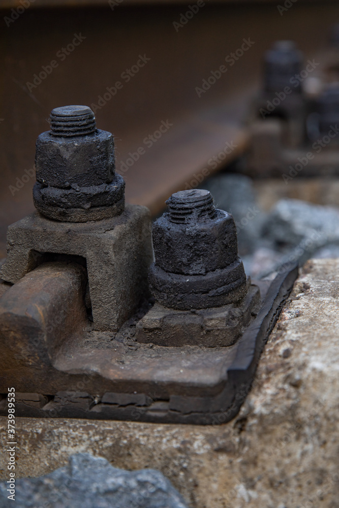 Rubble stones along the railway. Rubble stones along the railway.