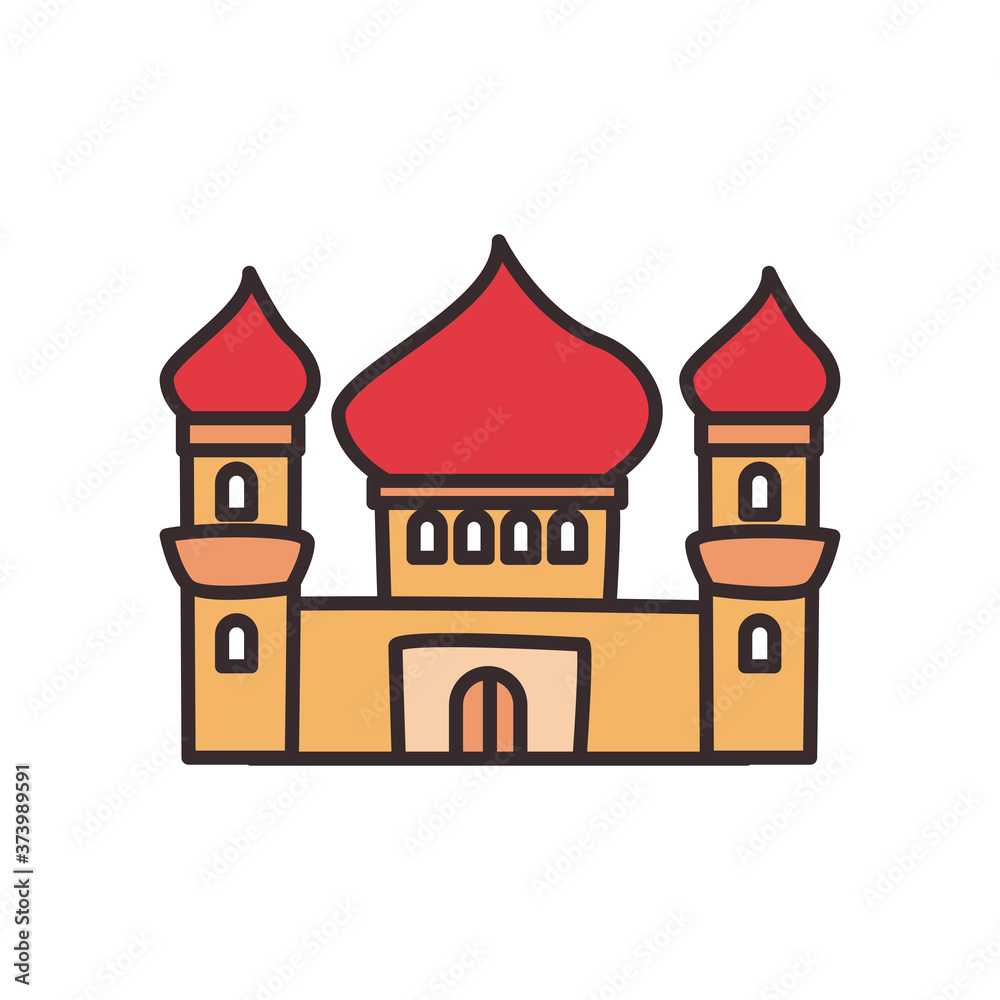 Turkish mosque line and fill style icon vector design Turkish mosque line and fill style icon vector design