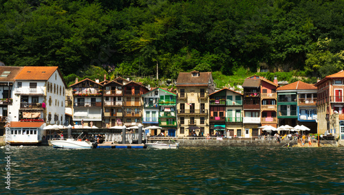 houses on the shore of the bay in the basque country photo
