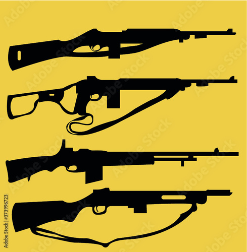 World War II weapons icon set