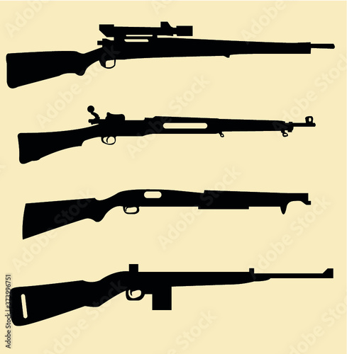 World War II weapons icon set