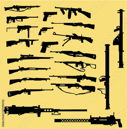 World War II weapons icon set photo