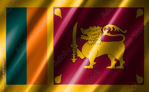 3D rendering of the waving flag Sri Lanka