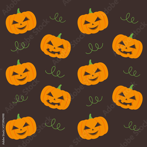 happy pumpkin halloween pattern vector