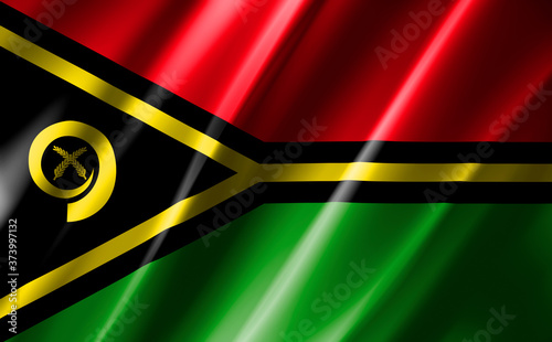 3D rendering of the waving flag Vanuatu