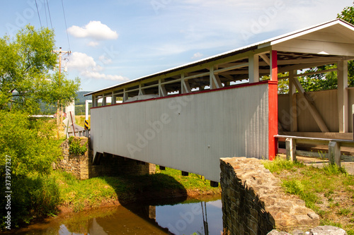 Ryot Covered Bridge over water in Bedford County, Pennsylvania