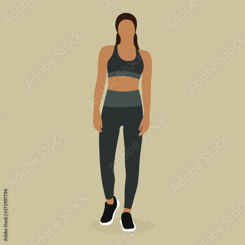 Slender young woman in sportswear