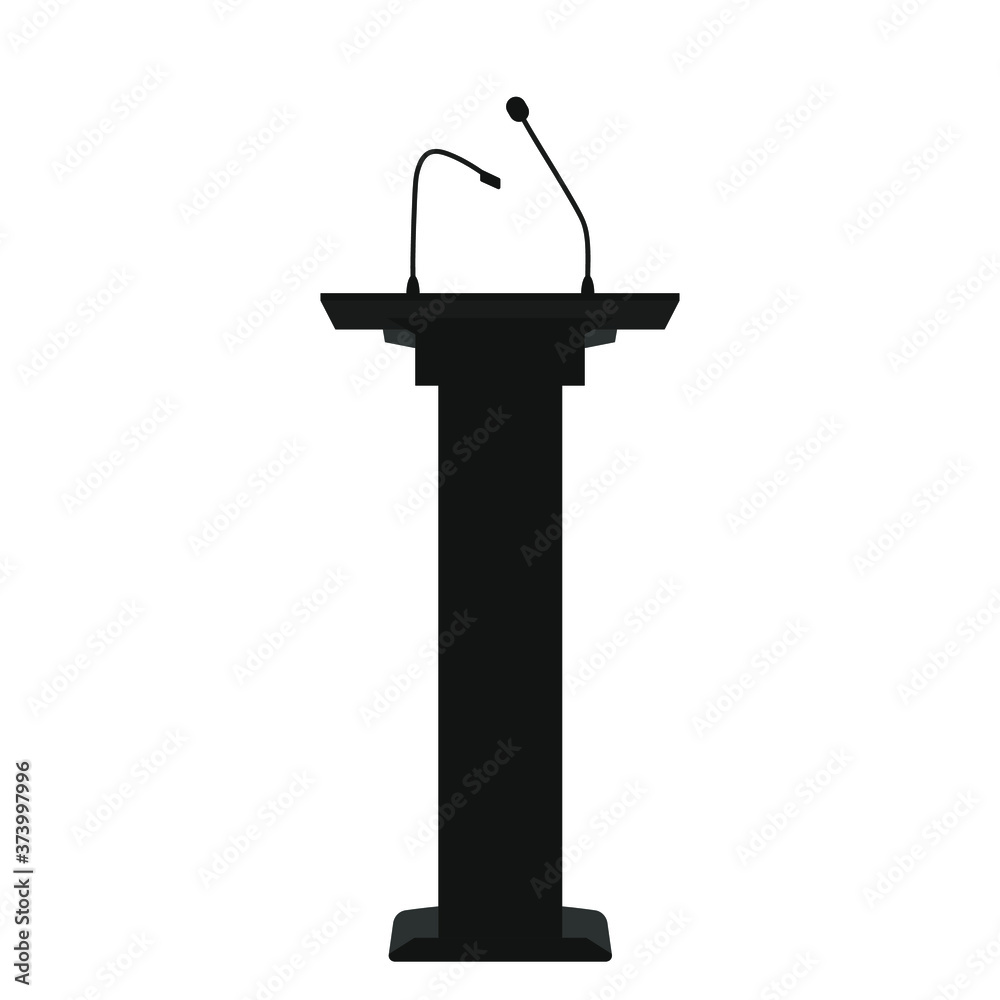 Stand with a microphone and a lamp on a white background Stand with a microphone and a lamp on a white background