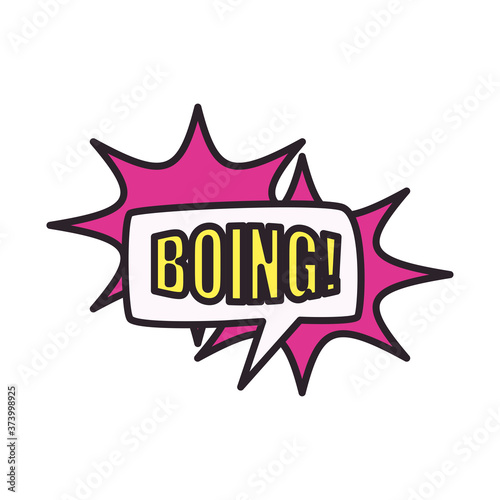 boing boing bubble line and fill style icon vector design