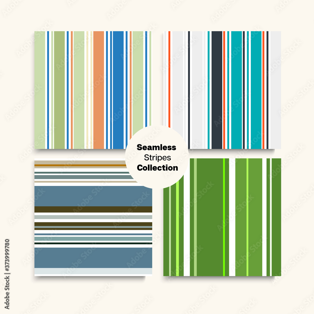 Sailor Stripes Seamless Design Set. Modern Sailor Stripes Seamless Design Set. Modern