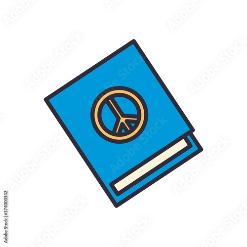 peace and love book line and fill style icon vector design