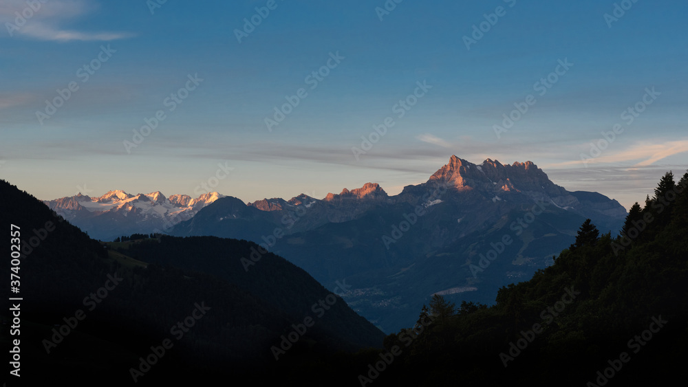 View on Alps from Leysin, Switzerland 