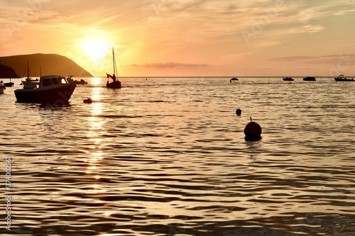 Sunset at the Parrog, Newport Pembrokeshire, Wales photo