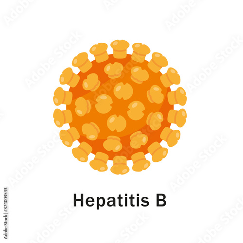 Hepatitis virus icon on white background.