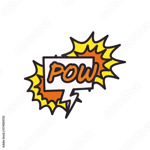 pow explosion bubble line and fill style icon vector design